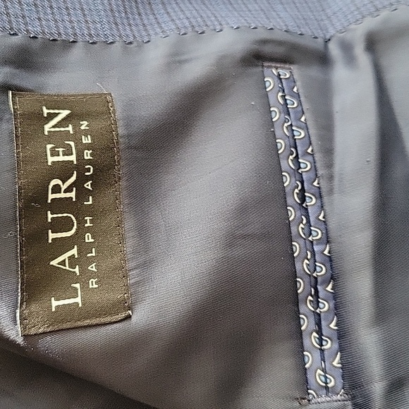 Lauren Ralph Lauren Mens Navy Blue Plaid Two Button Blazer - Size 46L - Picture 13 of 14